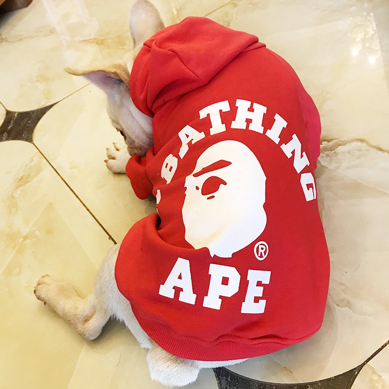 Casual printed hooded trendy pet clothes