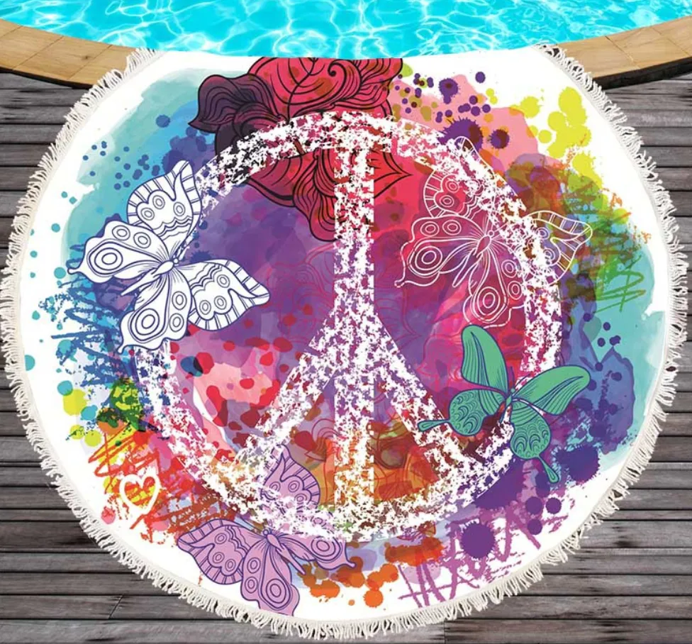 Printed round towel
