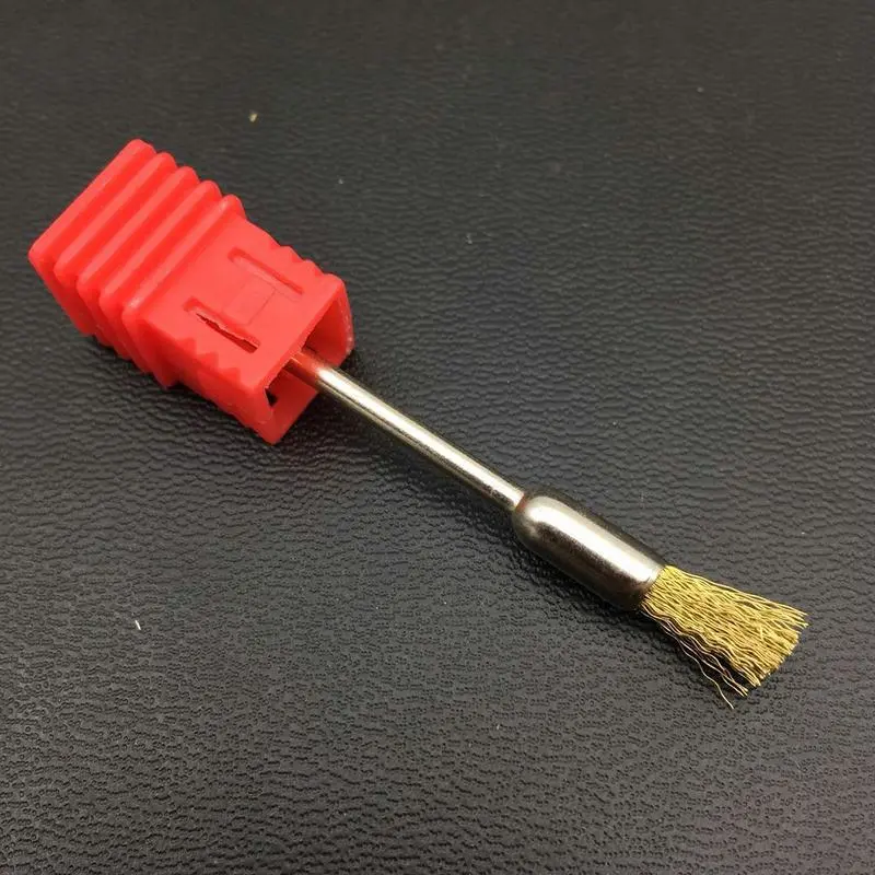 Manicure Golden Nail Drill Bit Cleaning Brush
