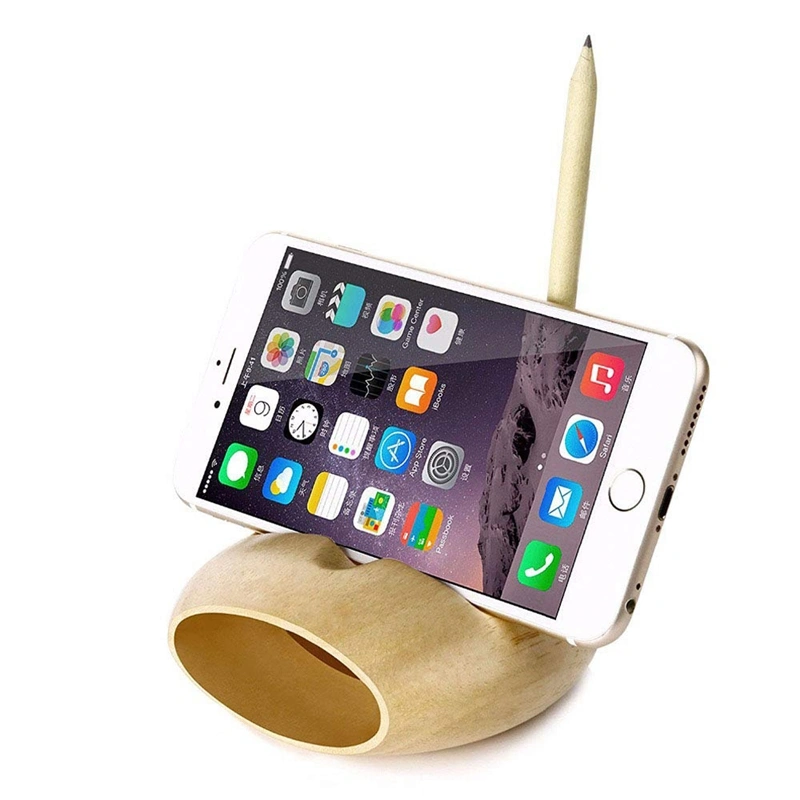 Wooden loudspeaker mobile phone bracket