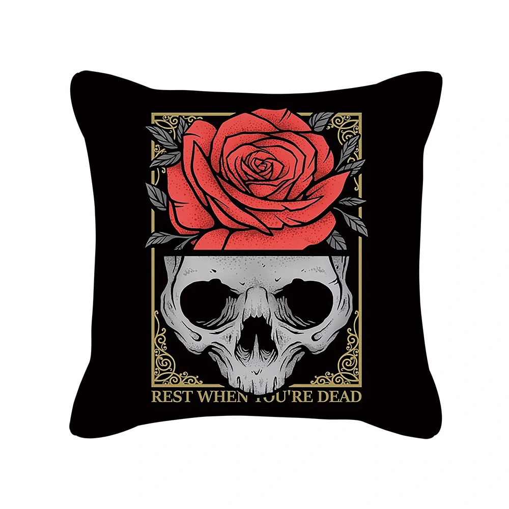 Creative Skull Print Square Pillow Cushion Cover