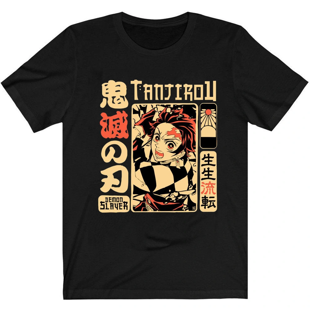 Cartoon Anime Loose Round Neck T-Shirt Short Sleeves