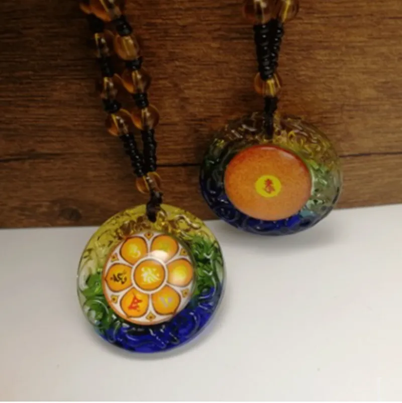 Six-character Mantra Big Curse Pendant With Colorful Colored Glaze Shurangama Curse