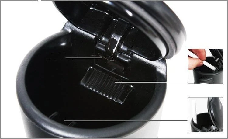 Covered ashtray for automobiles
