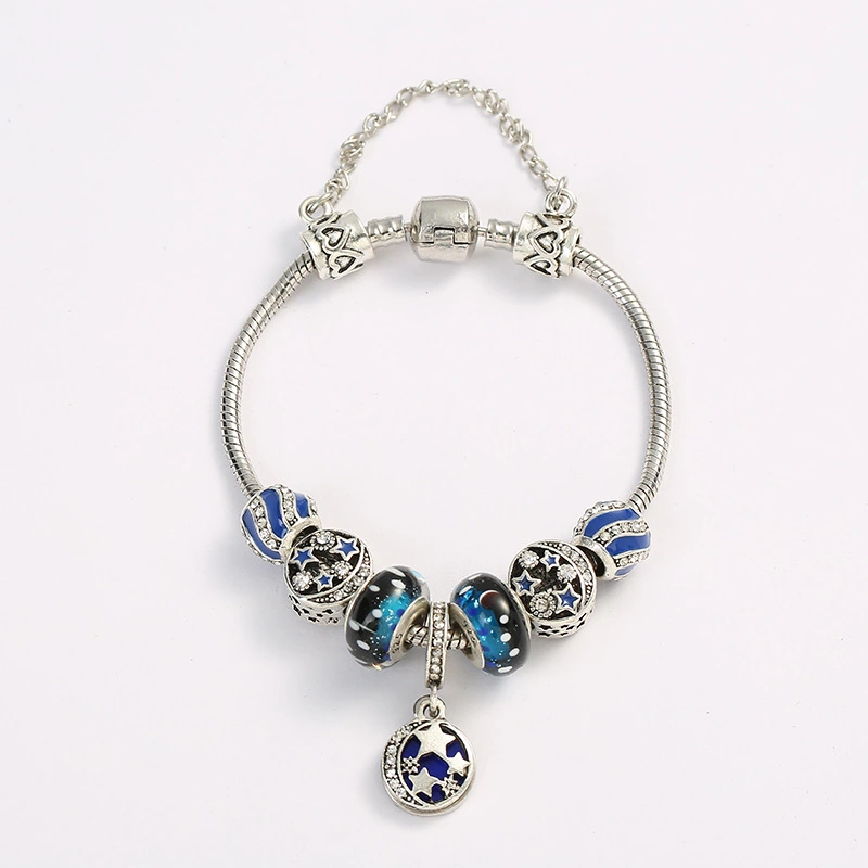 Starry sky glazed bead bracelet