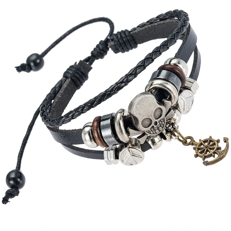 Skull rudder pendant bracelet