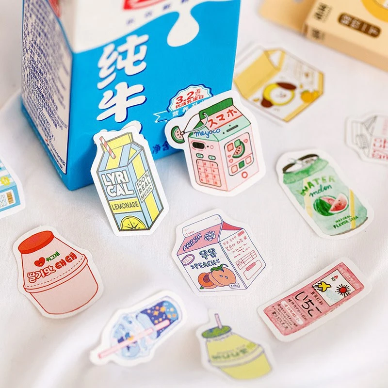 Cute Plant Stationery Stickers Kawaii Drink Stickers 