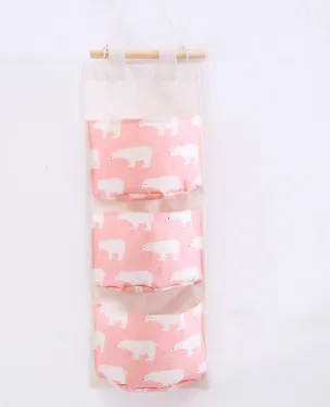 Cotton and linen storage hanging bag Hanging multi-layer hanging bag Storage bag Cloth door behind debris storage bag