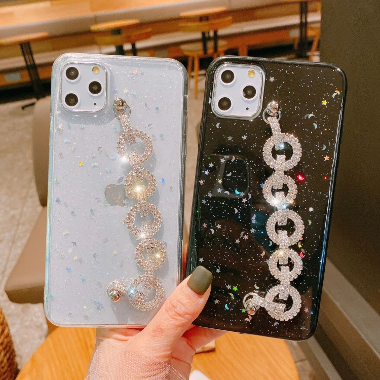 Compatible with Apple, Glitter Epoxy Transparent Bracelet iPhone11Pro Phone Case