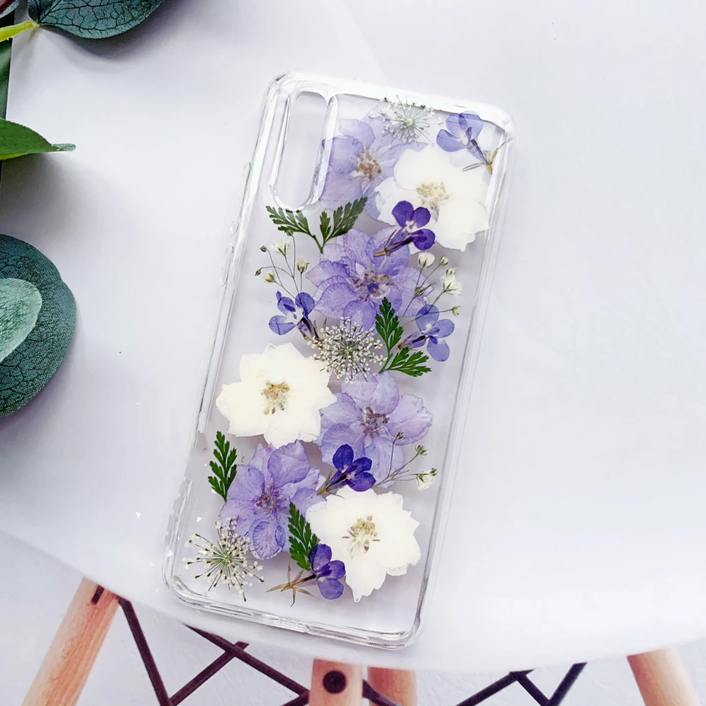 Compatible with Apple , Everlasting Flower Phone Case Blue Flying Swallow Gypsophila Dry Flower Plant