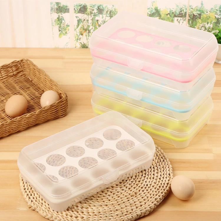 Plastic egg refrigerator collection box portable outdoor picnic 15 lattice plastic egg box package kitchen articles