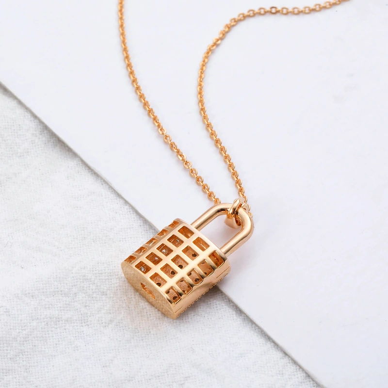 Zircon Lock Necklaces for Lover Luxury Necklace