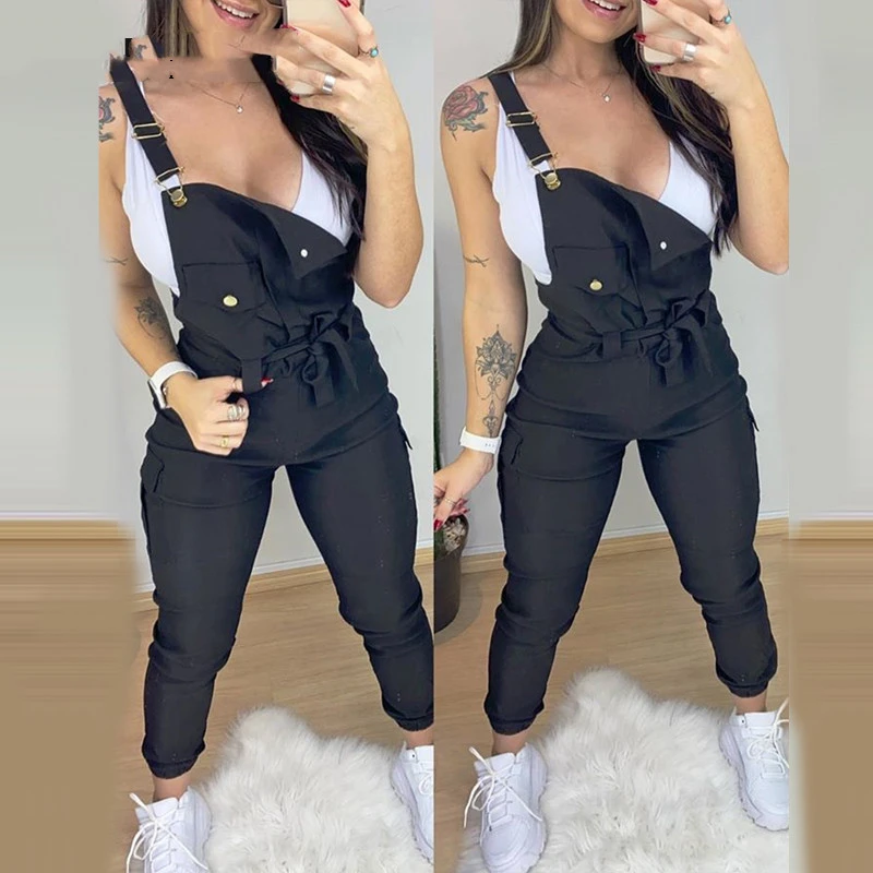 Europe And America Women's New Solid Color Overalls