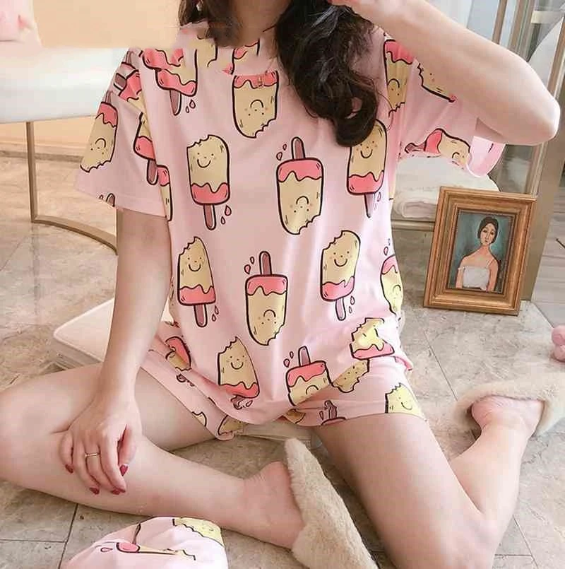 Ladies cartoon pajamas home service