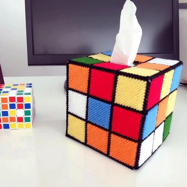 Color Rubik's Cube Pumping Paper Tissue Box