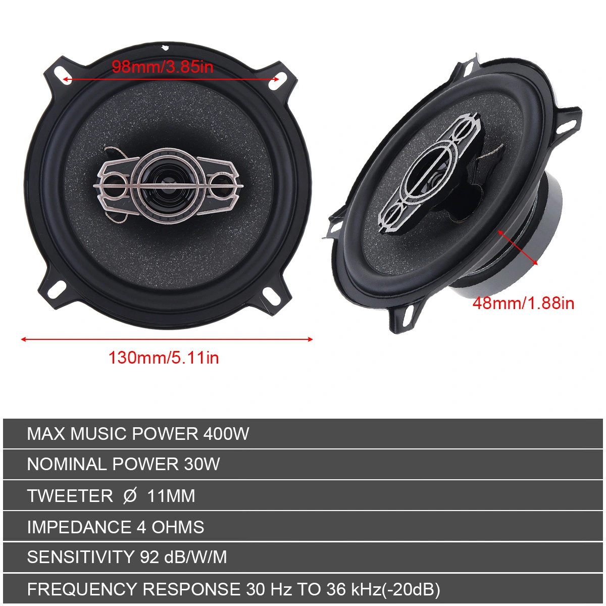 Car Audio 5 Inch Coaxial Speaker