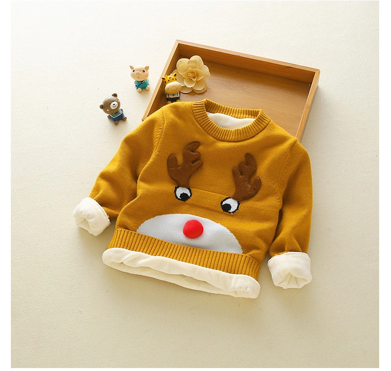 Boys Wool Plus Velvet Thick Sweater Children Sweater