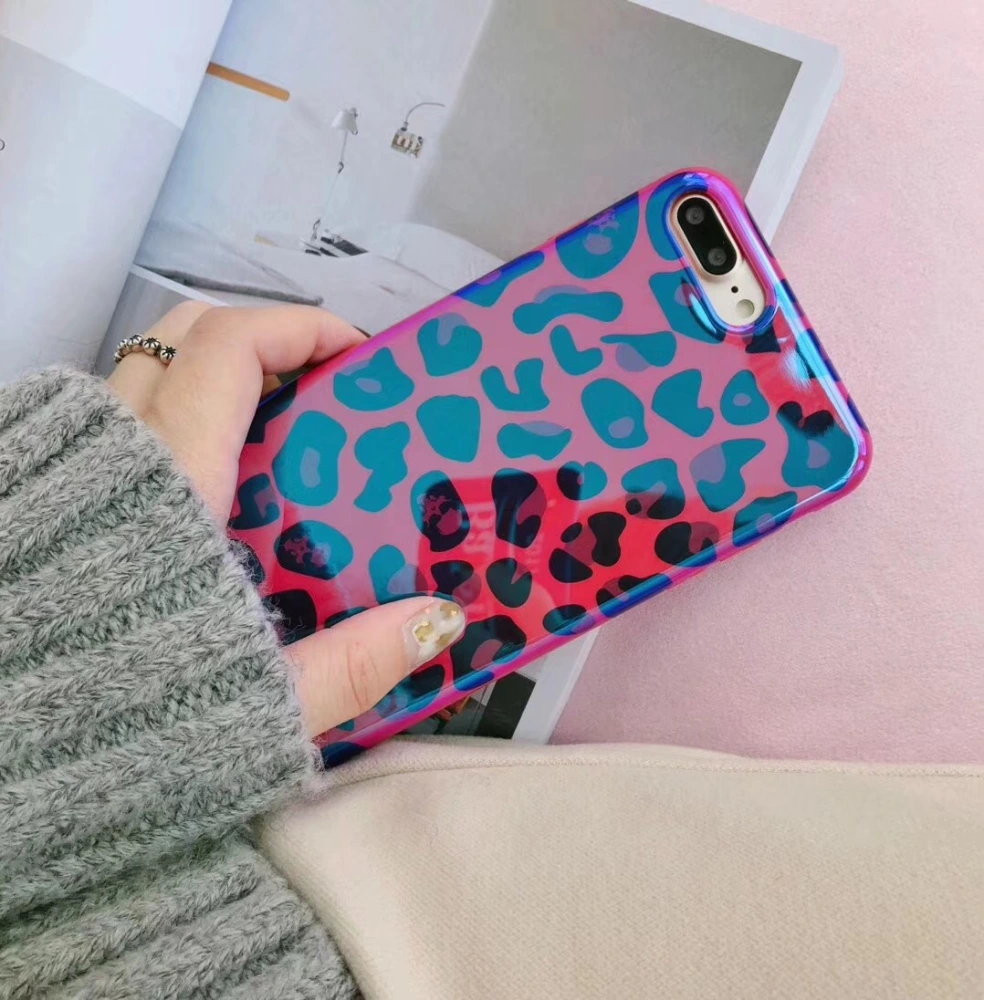 Tpu Fashion Blue Leopard Print Mobile Phone Case