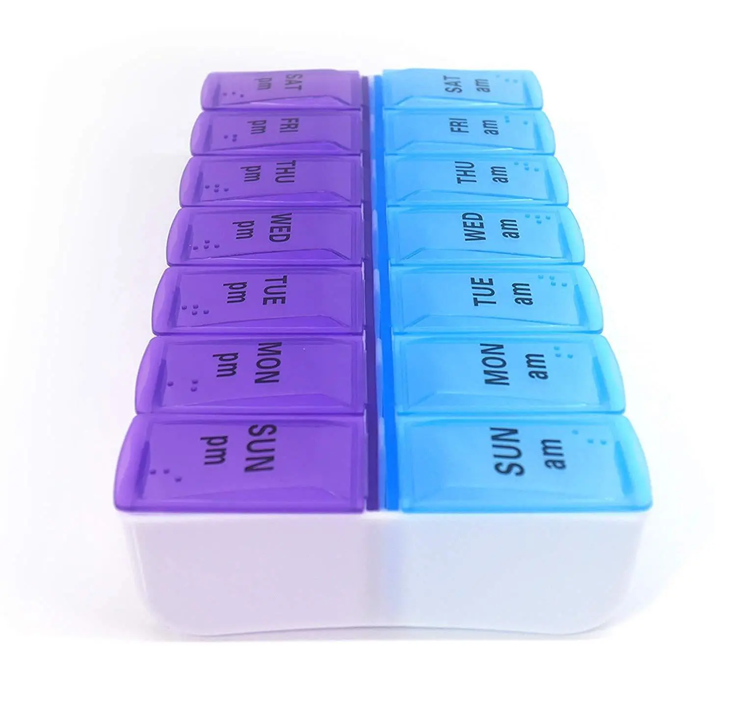 Double row 14 compartments classification pill box