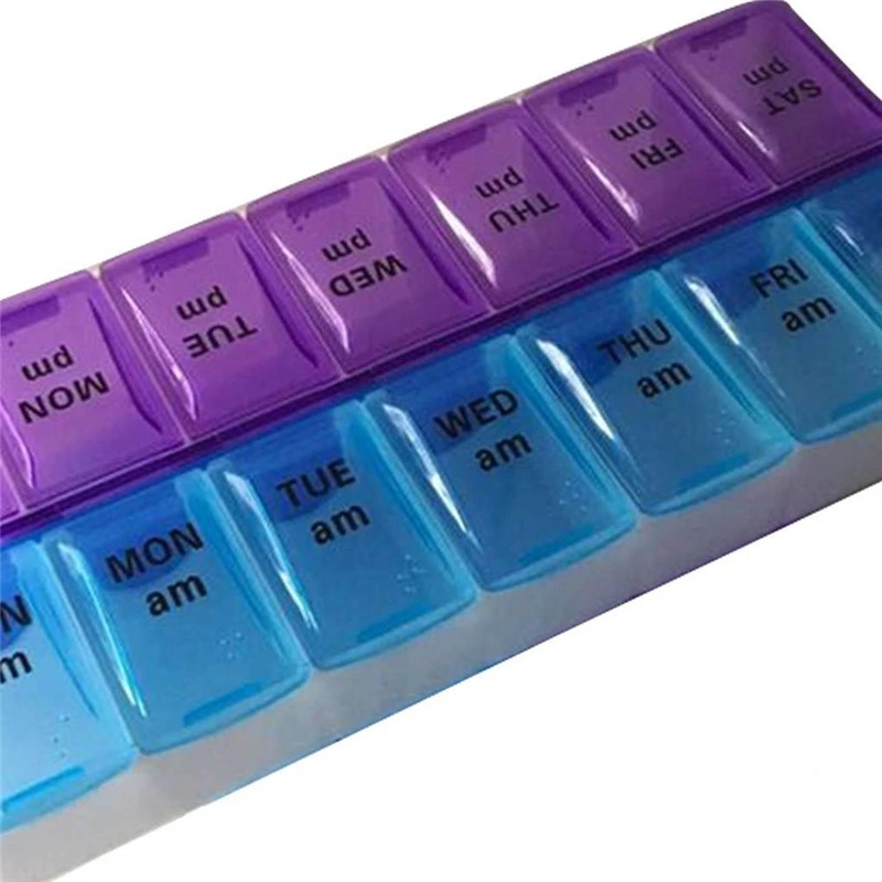 Double row 14 compartments classification pill box