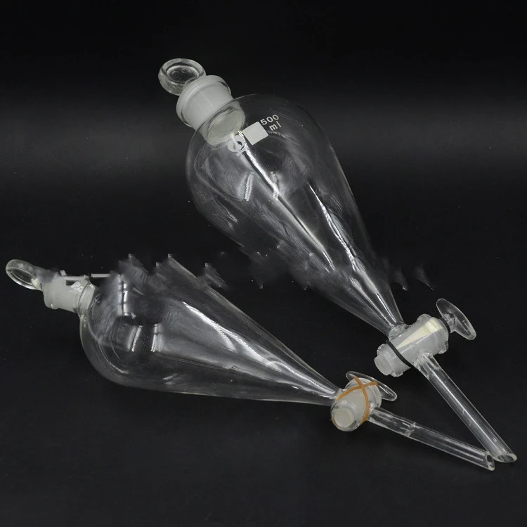  Glass Stopper Pear-shaped Separatory Funnel