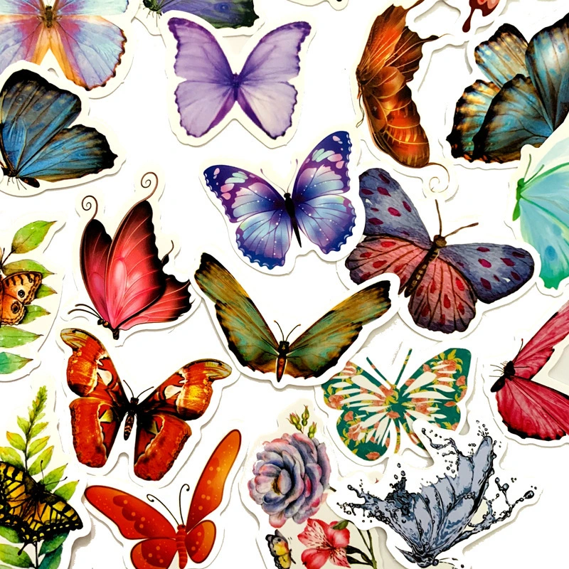 Cartoon color butterfly notebook sticker