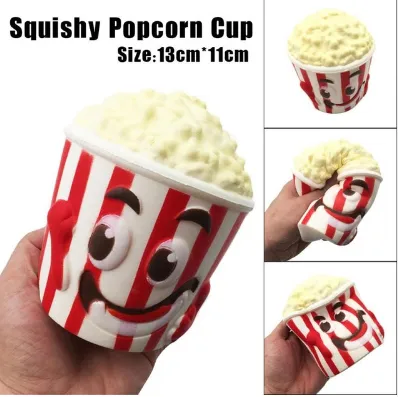 Stress Relief Squishy Simulation Popcorn Cup  Anti-Anxiety Squeeze & Fidget Toy For Kids & Adults