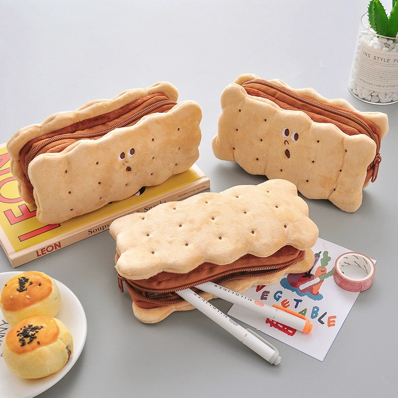 Sandwich biscuit plush pencil bag