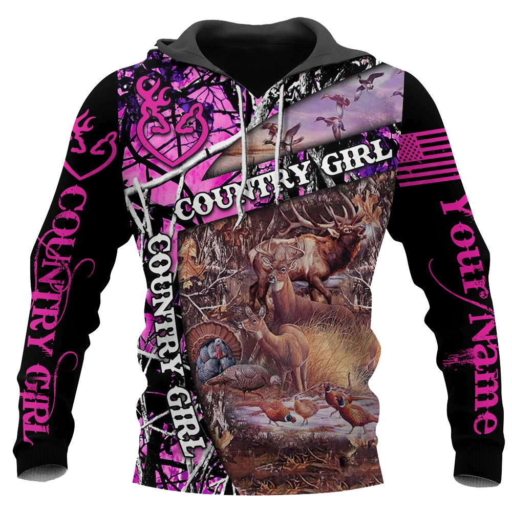 3D Digital Print Hooded Pullover Sweatshirt