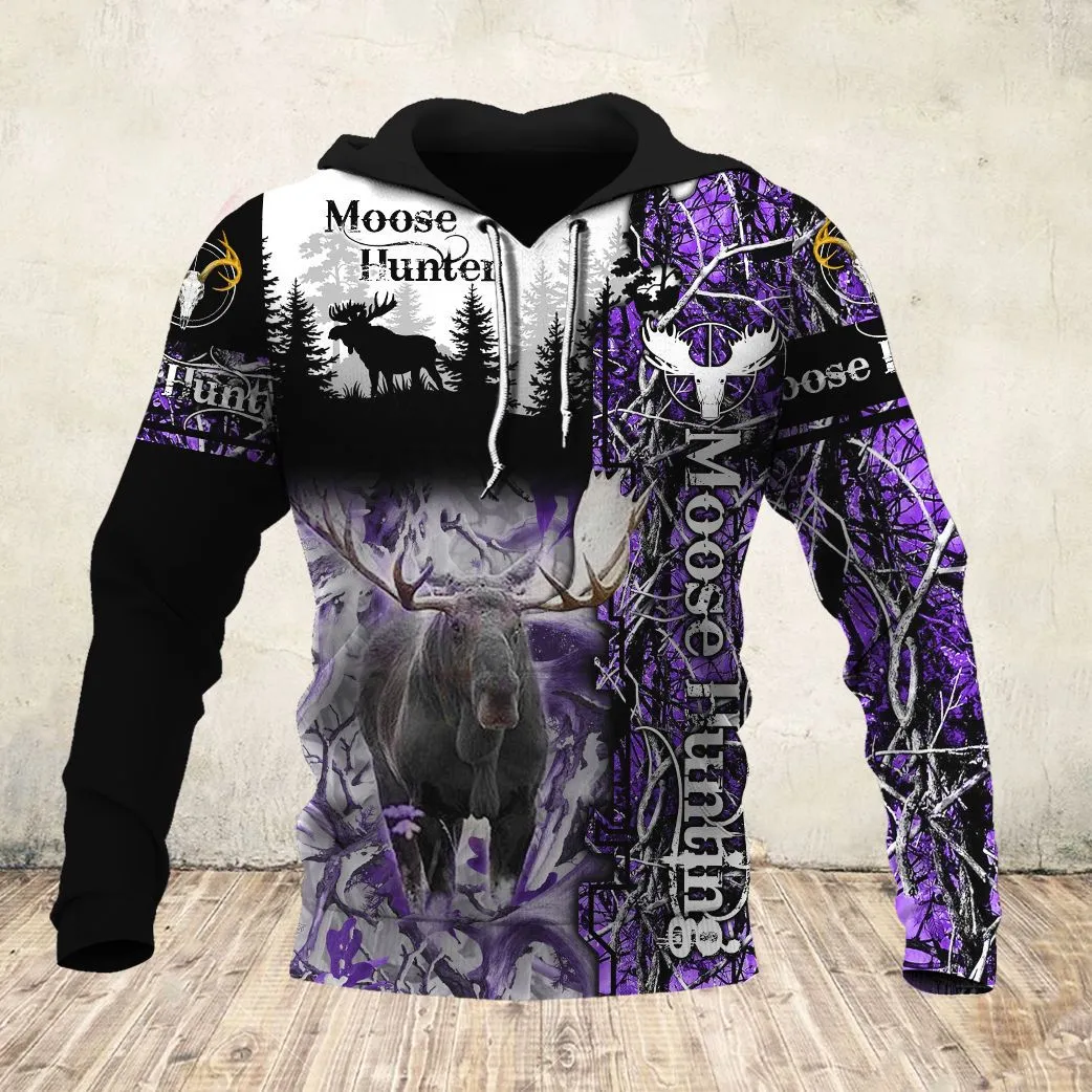 3D Digital Print Hooded Pullover Sweatshirt