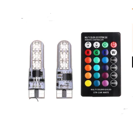 Excellent pies T10 width lamp silica gel 5050-6SMD car LED colorful RGB lights flashing license plate lamp