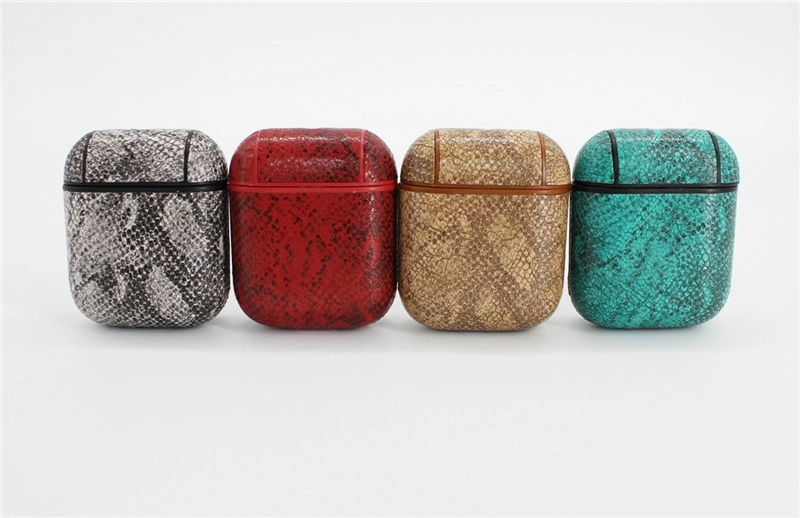 Compatible with Apple, Leather snake earphone cover