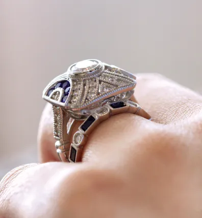 Blue topaz ring