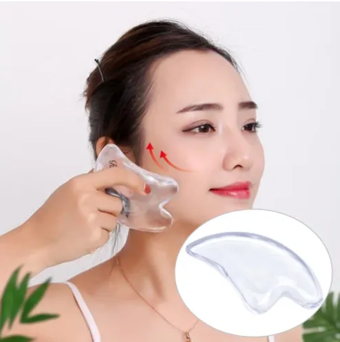 Transparent Double Beads Scrapping Plate Face Lift Wrinkle Remover Meridian Dredge Beauty Plate