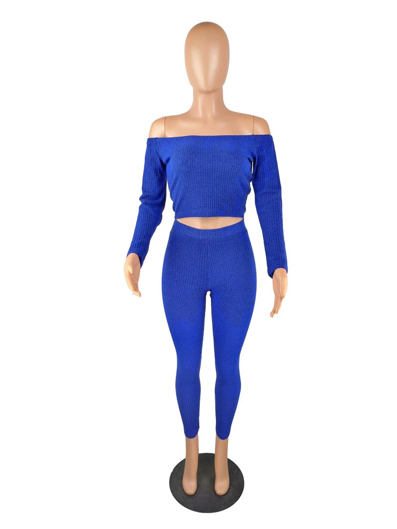 One Shoulder Solid Color Fashion Casual Sports Suit