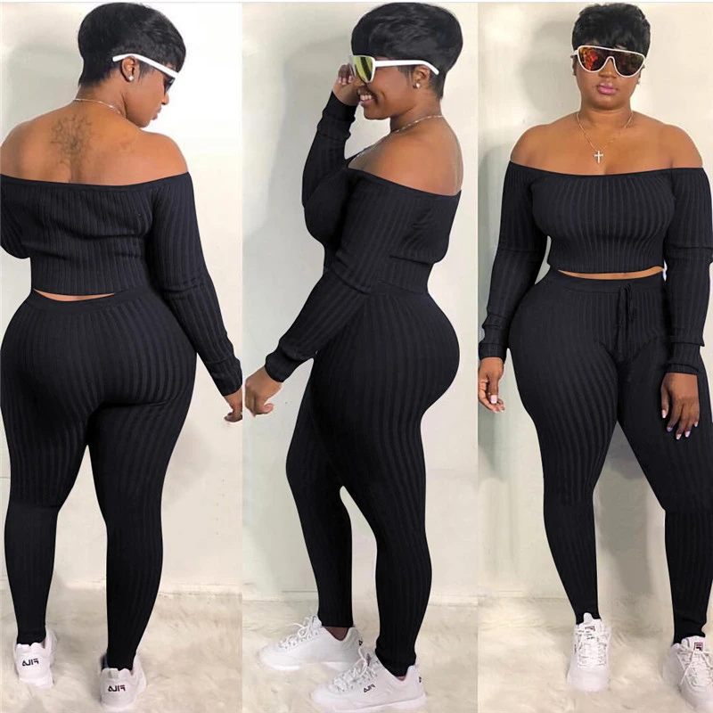 One Shoulder Solid Color Fashion Casual Sports Suit