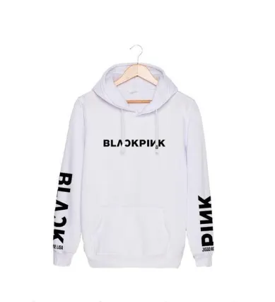 Fashion blackpink hooded plus velvet sweater men and women spring and autumn winter hoodies