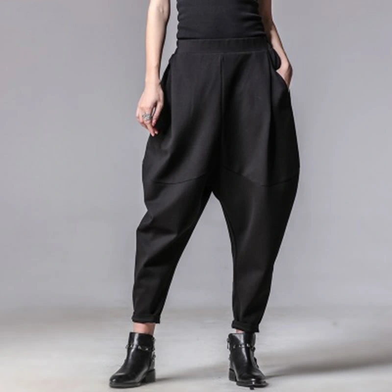 Pleated thin tapered banana pants