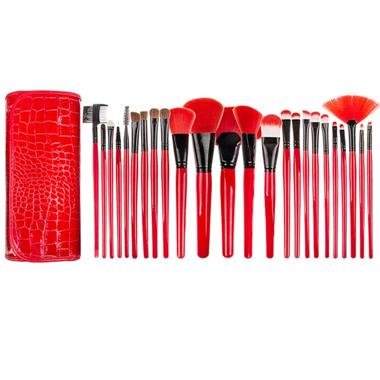 24 big red makeup brushes