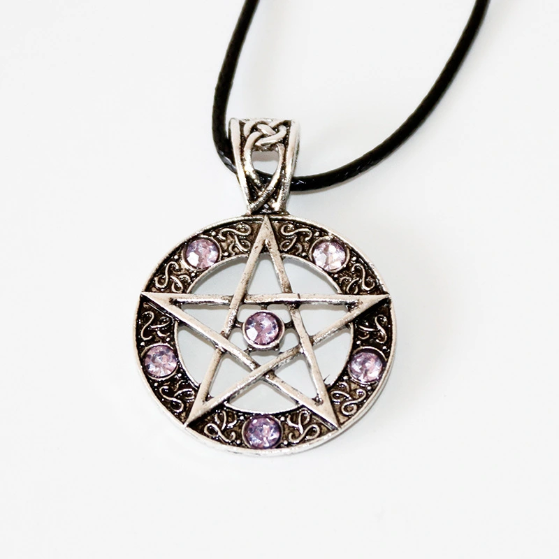 Pentagram with diamond necklace