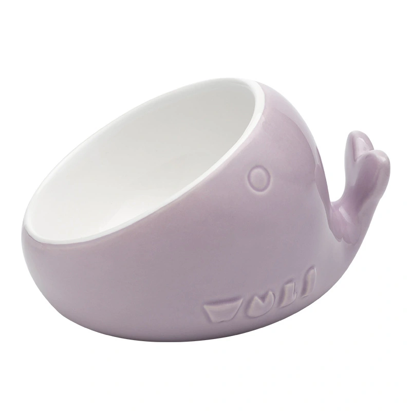 Ceramic pet bowl oblique mouth cat bowl