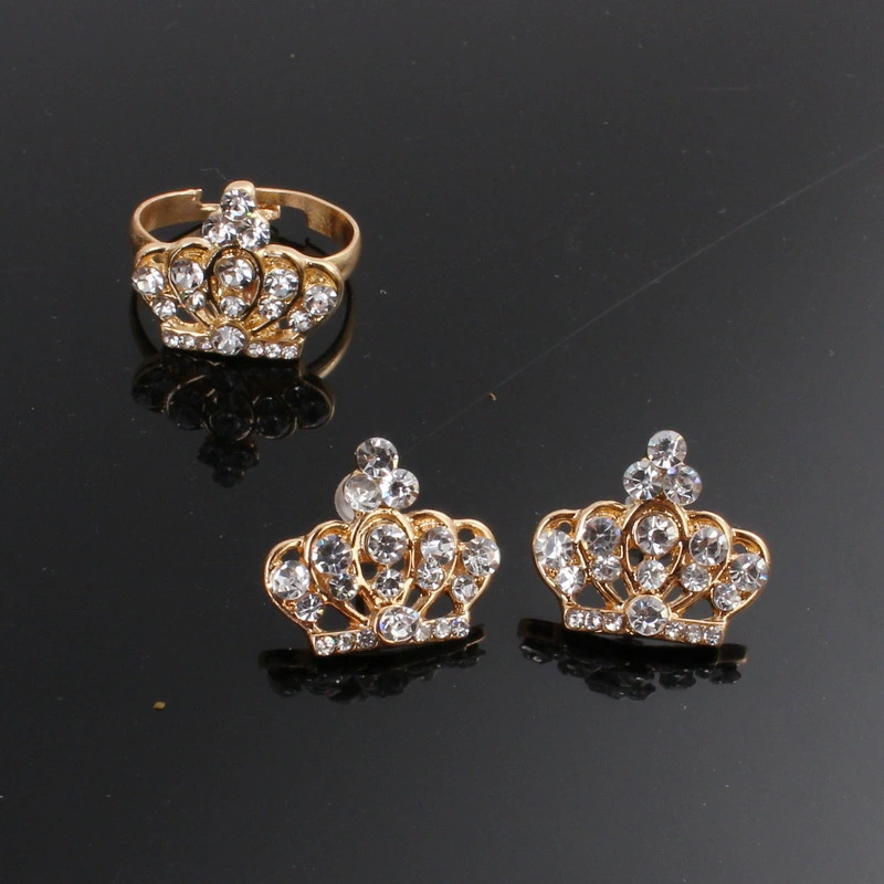 Crown Necklace Exquisite High End Suit Necklace Four Piece Set