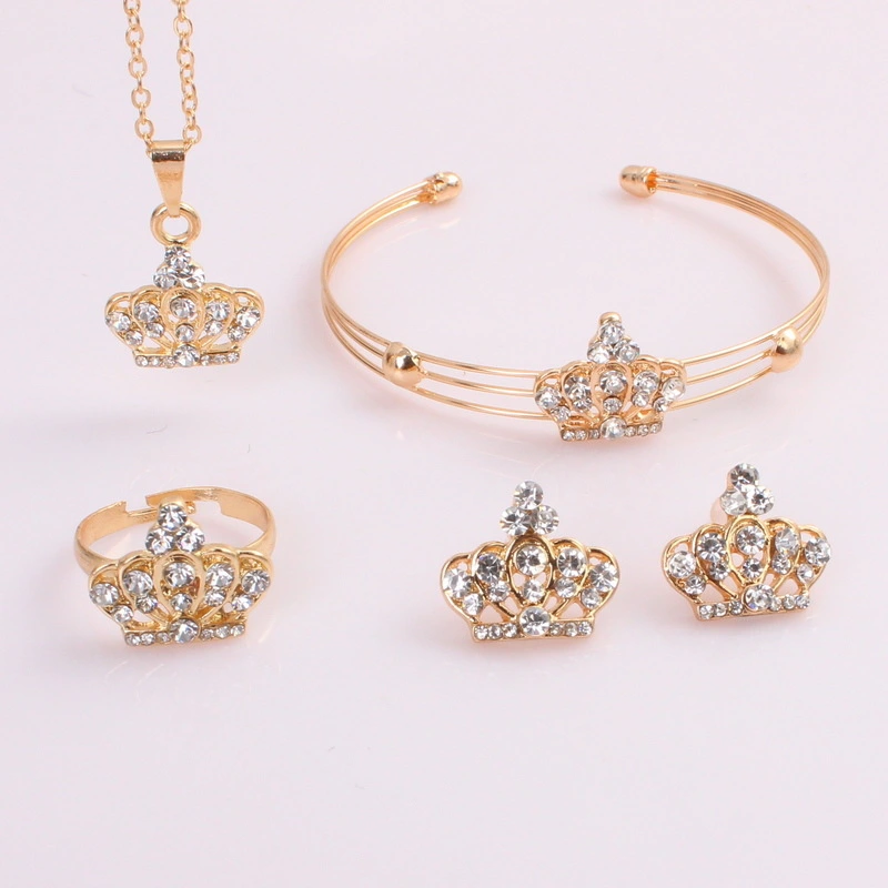 Crown Necklace Exquisite High End Suit Necklace Four Piece Set