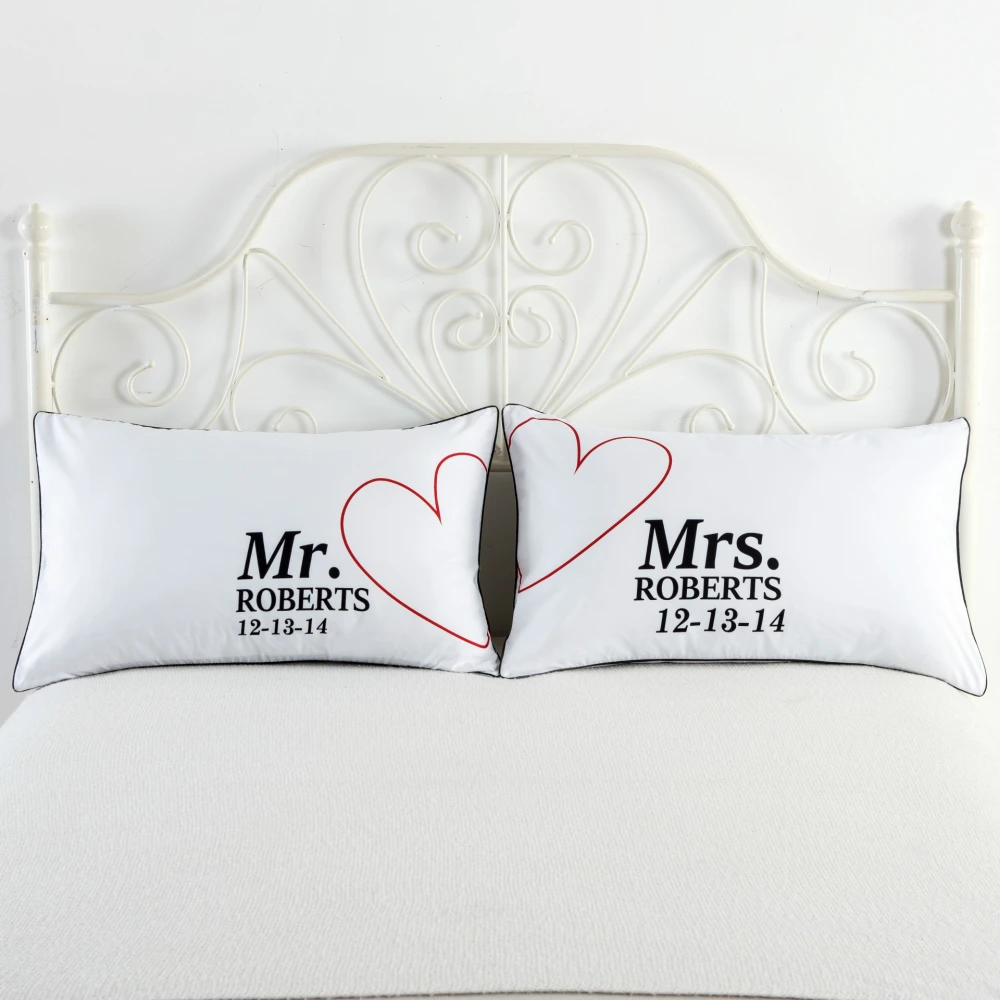 White couple pillowcase