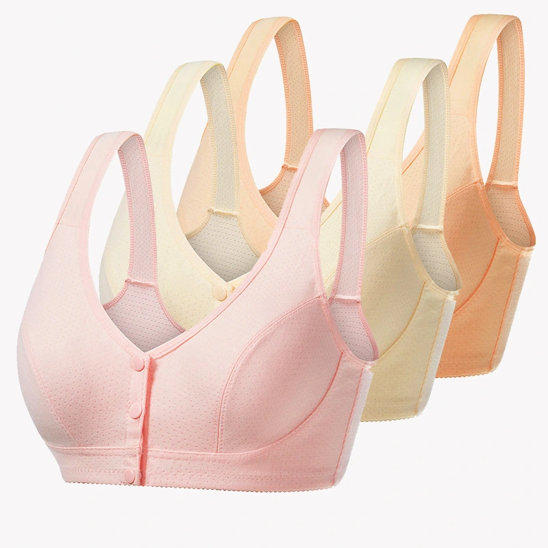 Cotton Plus Size Thin Front Button Breathable Bra
