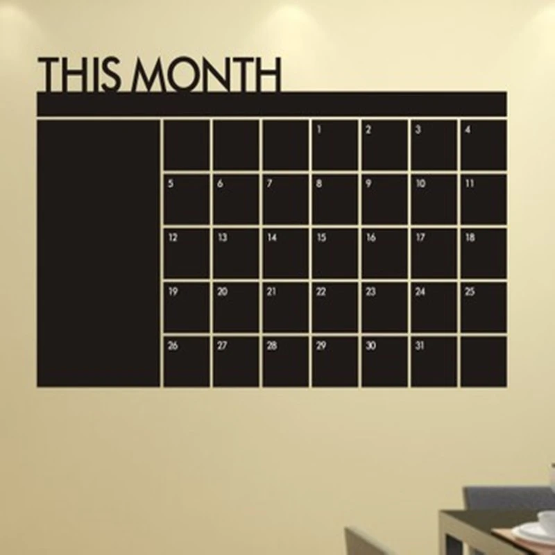 Monthly Calendar Chalk Board Wallpaper