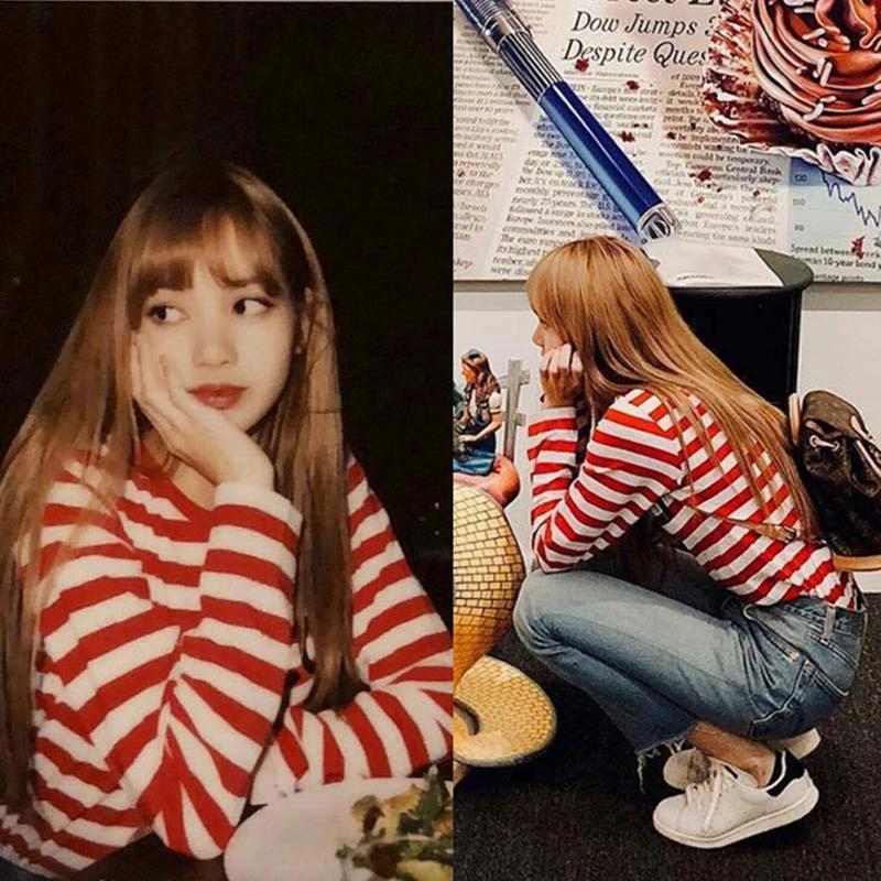 Striped bottoming shirt