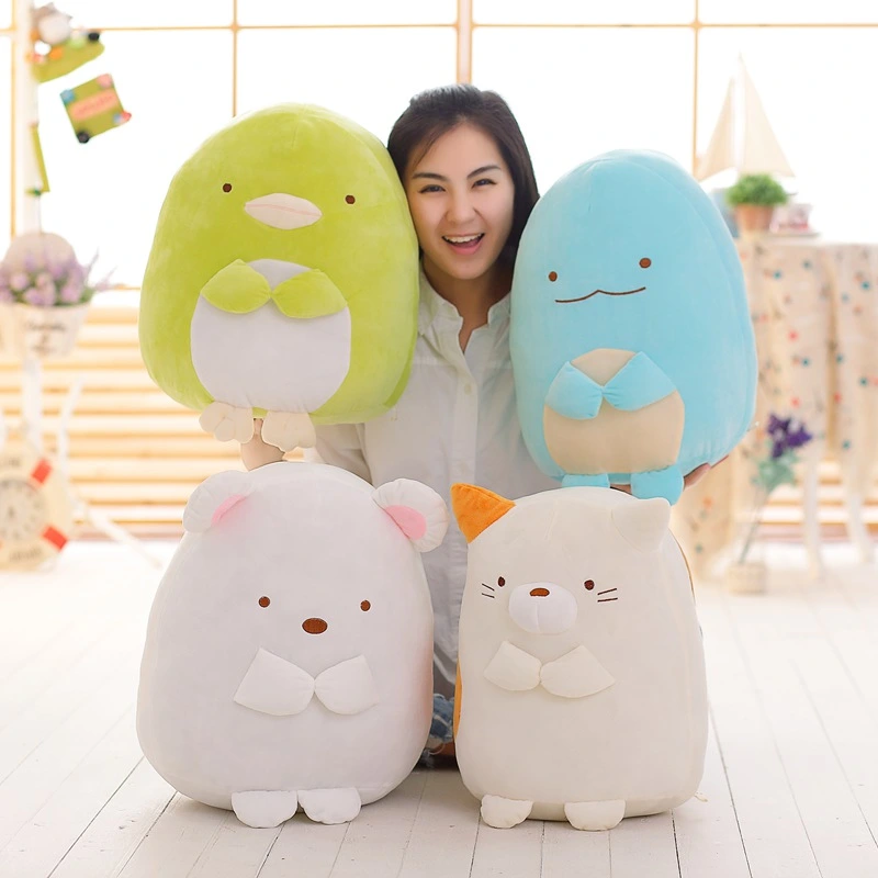 Corner creature doll holds cute plush toy