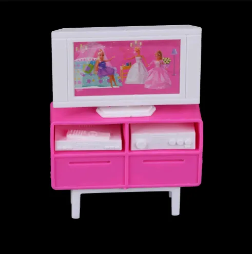 Doll Household Items TV Cabinet TV DVD Player Toys