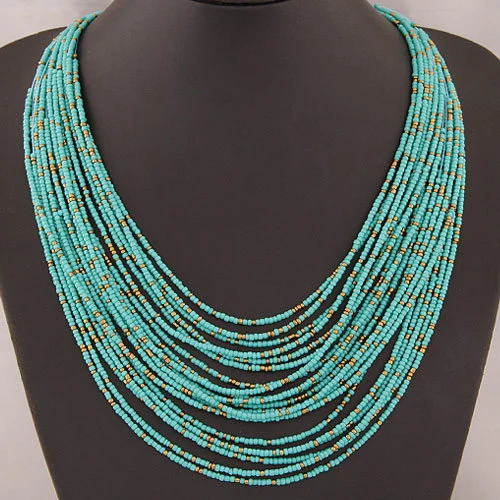 Bohemian Rice Bead Multilayer Necklace